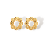 Aretes grandes de coronas circulares vista frontal